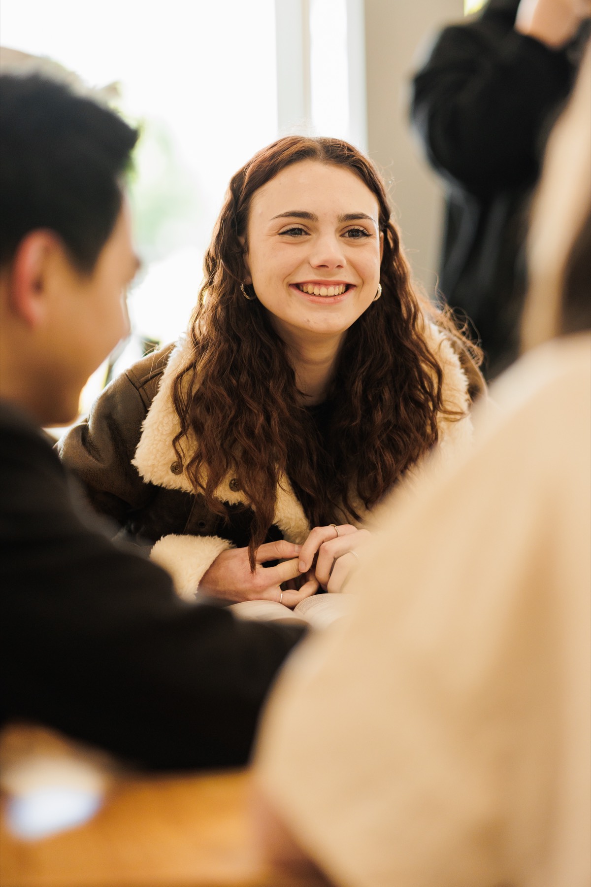 A student in conversation at Futures College